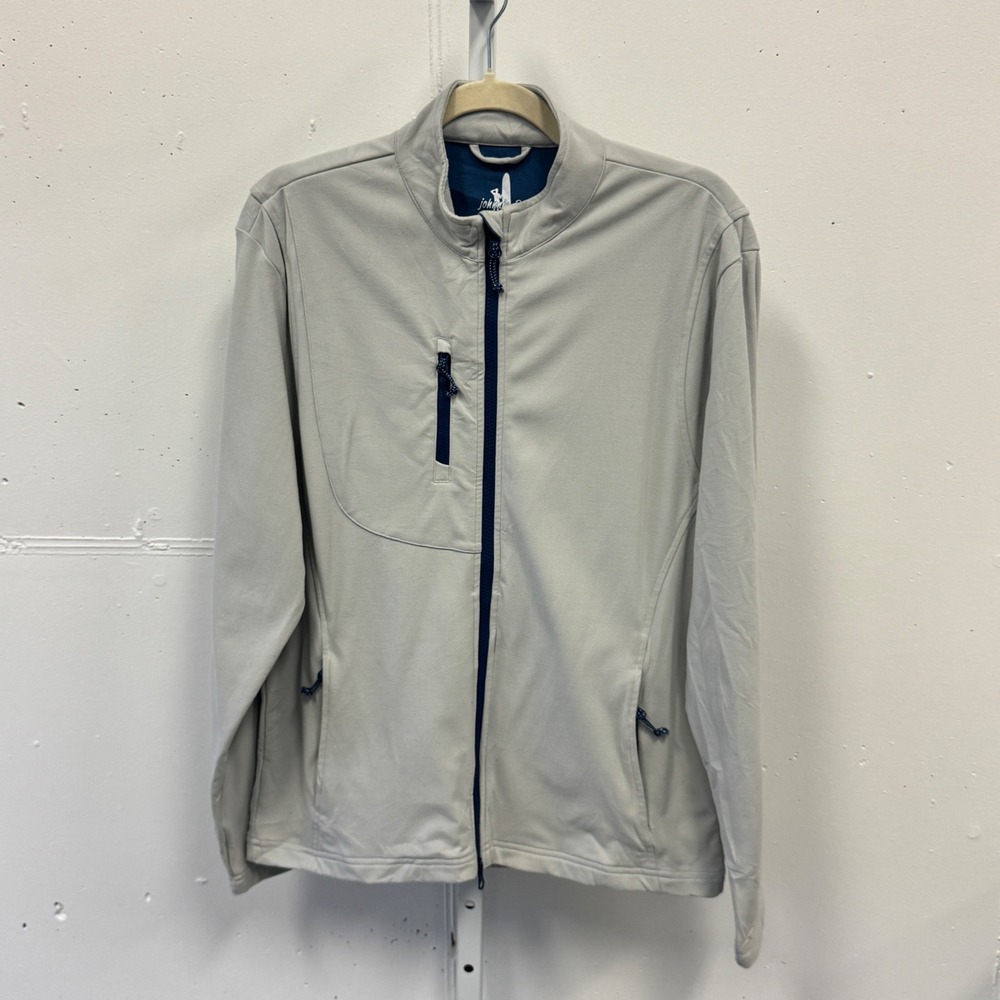 Johnnie-O The Fade Jacket Mens Medium Chrome Grey Full Zip Golf JMJK1870